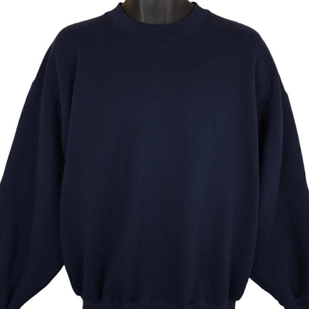 Vintage Bike Blank Sweatshirt Mens Size 2XL Blue 90s Made In USA